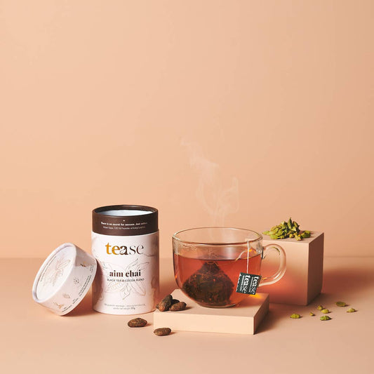 Tease Wellness - Aim Chai, Energizing Tea Blend | Compostable Pyramid Bags